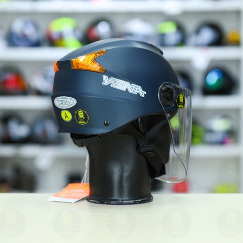 Mũ 1/2 Yema Có Kính Chắn FREESIZE - Xanh Mực Nhám