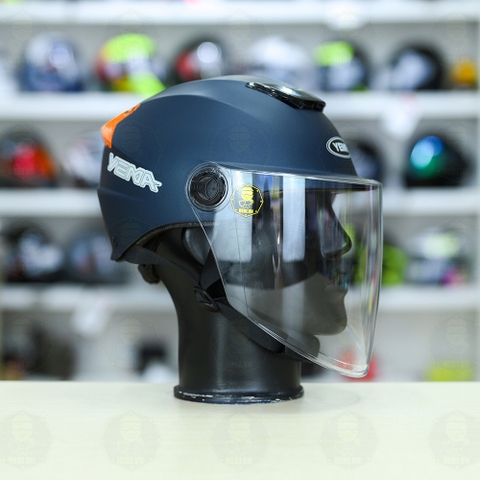 Mũ 1/2 Yema Có Kính Chắn FREESIZE - Xanh Mực Nhám