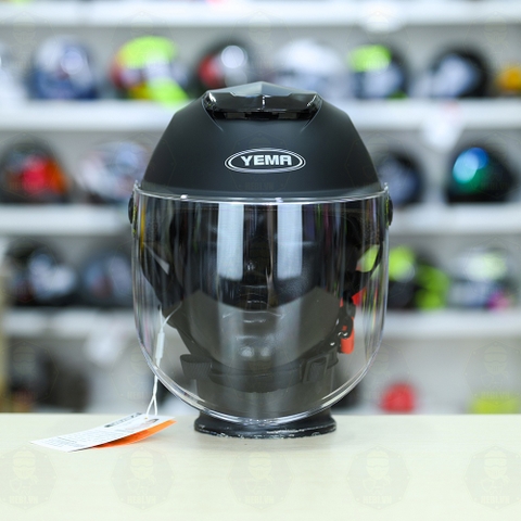 Mũ 1/2 Yema Có Kính Chắn FREESIZE - Đen Mờ