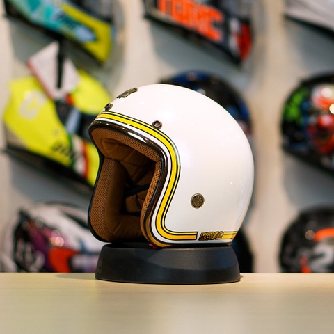 Mũ 3/4 ROYAL M20C Ruby Trắng V5 FREESHIP