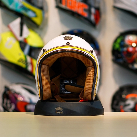 Mũ 3/4 ROYAL M20C Ruby Trắng V5 FREESHIP