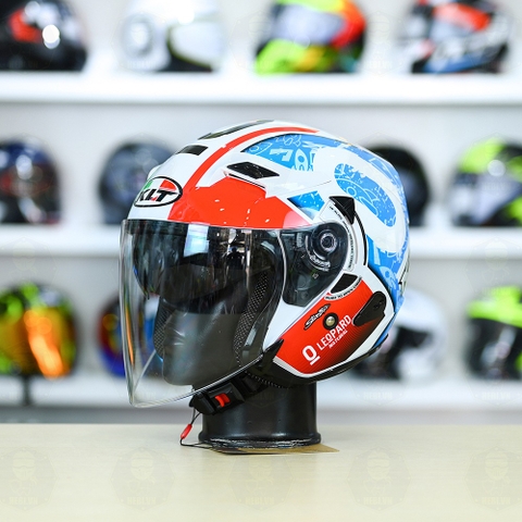 Nón 3/4 2 kính KLT VENOM LEOPARD NATURAL FREESHIP