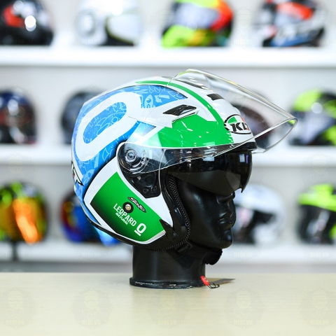 Nón 3/4 2 kính KLT VENOM LEOPARD NATURAL FREESHIP