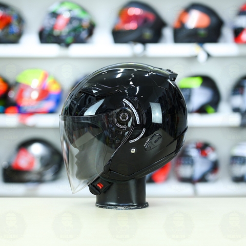 Nón 3/4 2 kính KYT VENOM Đen Bóng - FREESHIP