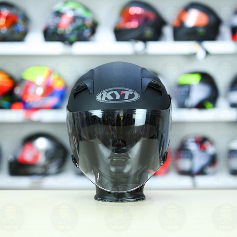 Nón 3/4 2 kính KYT VENOM Đen Nhám - FREESHIP