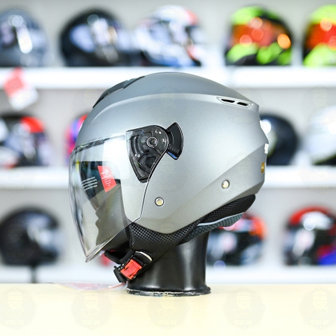 Mũ 3/4 2 Kính Yohe 852 Xám Titanium Nhám FREESHIP