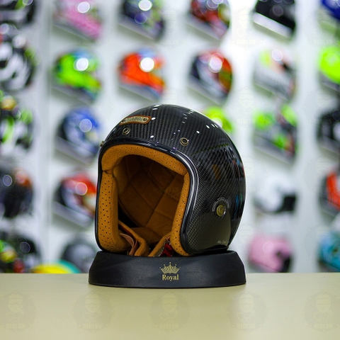 Mũ 3/4 Bulldog Heli Carbon 3D FREESHIP