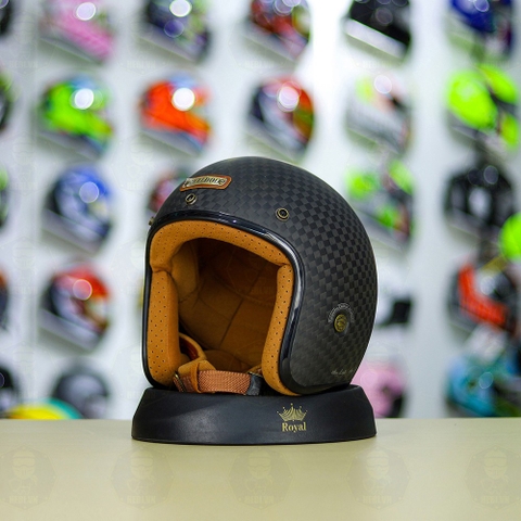 Mũ 3/4 Bulldog Heli Carbon Rubik FREESHIP