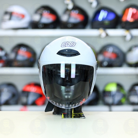 Mũ 3/4 EGO E31 Trắng Bóng Gọn Nhẹ FREESHIP