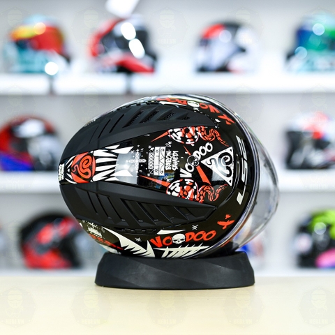 Mũ 3/4 LS2 OF600 COPTER Đen Trắng Đỏ Voodoo FREESHIP