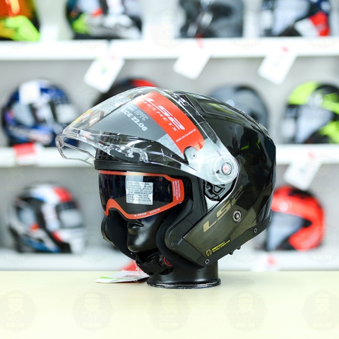 Mũ 3/4 LS2 OF603 INFINITY Xám Xước Bóng Fiberglass FREESHIP