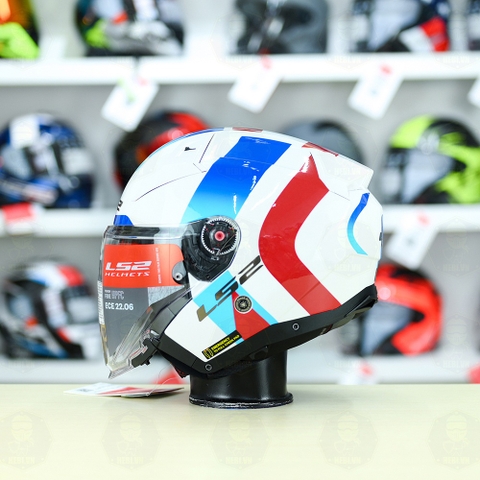 Mũ 3/4 LS2 OF603 Infinity Special Trắng Xanh Đỏ FREESHIP