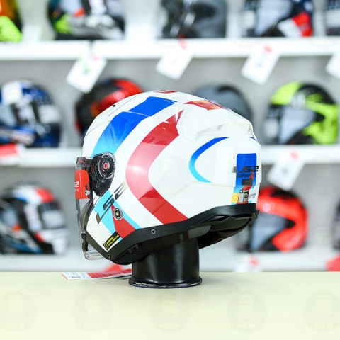 Mũ 3/4 LS2 OF603 Infinity Special Trắng Xanh Đỏ FREESHIP