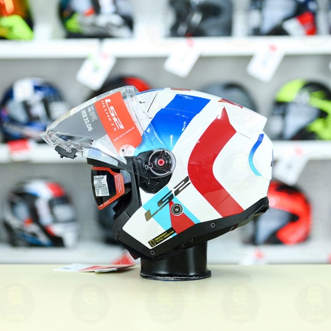 Mũ 3/4 LS2 OF603 Infinity Special Trắng Xanh Đỏ FREESHIP