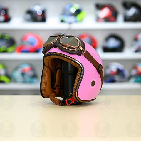 Mũ 3/4 Royal M20c Kèm Kính Dây Cực Kì Thời Trang Và Trendy - Hồng