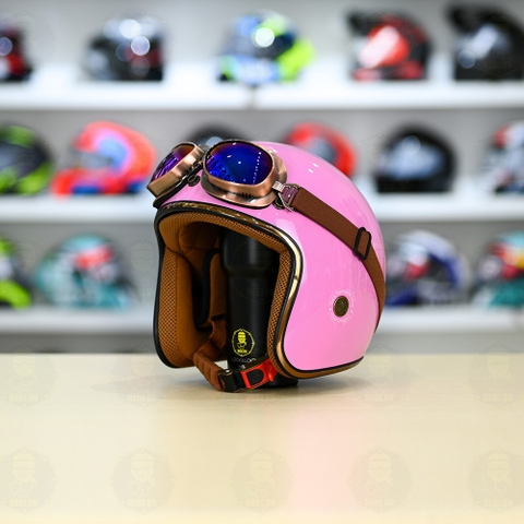 Mũ 3/4 Royal M20c Kèm Kính Dây Cực Kì Thời Trang Và Trendy - Hồng