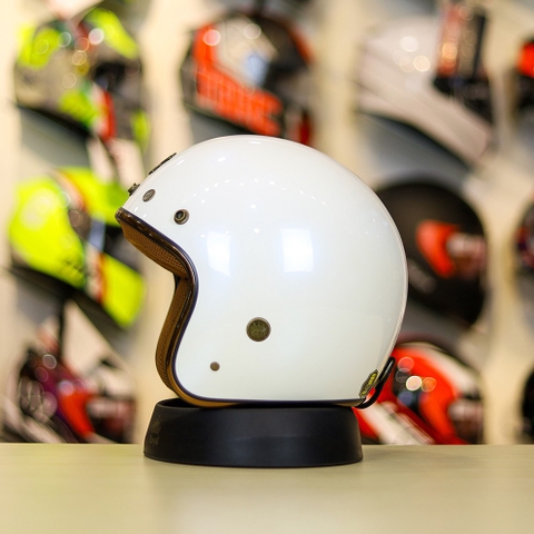 Mũ 3/4 ROYAL M20C Ruby Trắng Bóng Cho Đầu Siêu To XXL FREESHIP