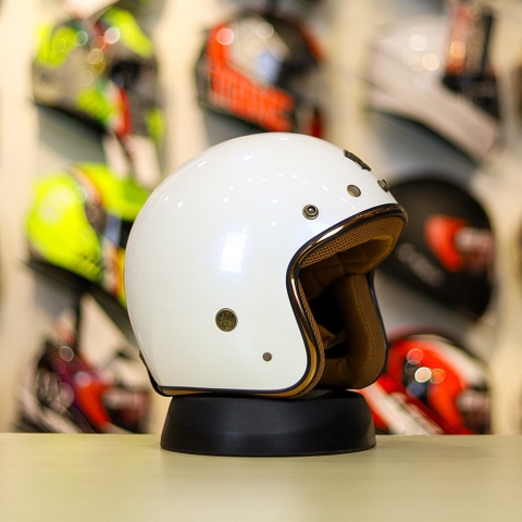 Mũ 3/4 ROYAL M20C Ruby Trắng Bóng Cho Đầu Siêu To XXL FREESHIP