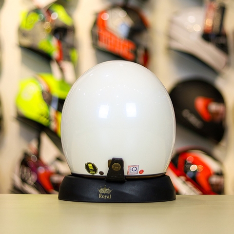 Mũ 3/4 ROYAL M20C Ruby Trắng Bóng Cho Đầu Siêu To XXL FREESHIP