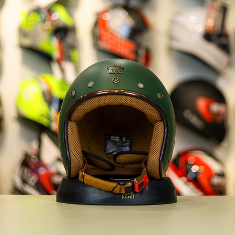 Mũ 3/4 ROYAL M20C Ruby Xanh Lính Nhám Cho Đầu Siêu To XXL FREESHIP