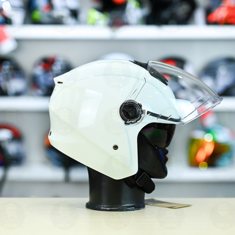 Mũ 3/4 Royal M668 (2 Kính) Trắng Bóng FREESHIP