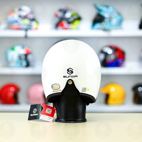 Mũ 3/4 Sunda 388 Trắng Kính Âm FREESHIP