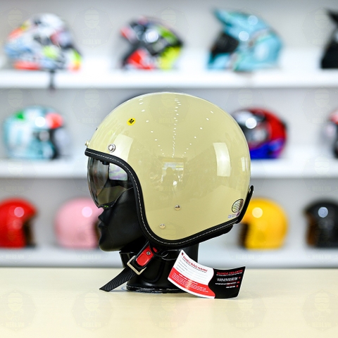 Mũ 3/4 Sunda 388 Trắng Ngà Kính Âm FREESHIP