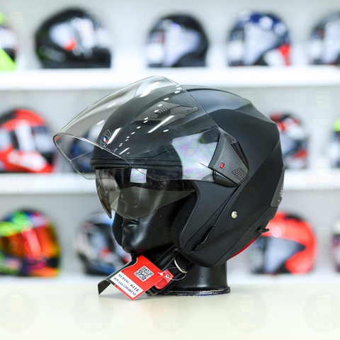 Mũ 3/4 Sunda 611E Đen nhám - Freeship