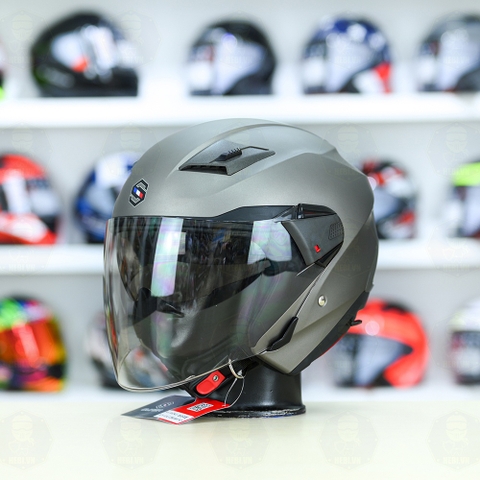 Mũ 3/4 Sunda 611E Xám nhám - Freeship