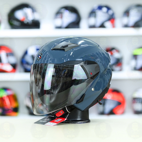 Mũ 3/4 Sunda 611E Xanh xi măng bóng - Freeship