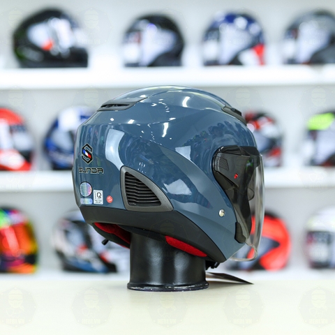 Mũ 3/4 Sunda 611E Xanh xi măng bóng - Freeship