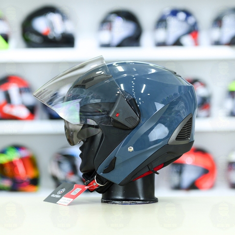 Mũ 3/4 Sunda 611E Xanh xi măng bóng - Freeship