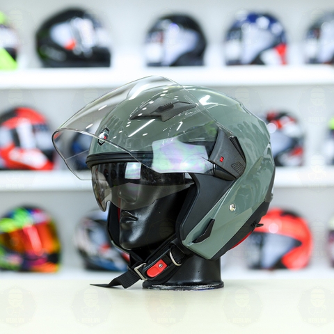 Mũ 3/4 Sunda 611E Xám xi măng  - Freeship