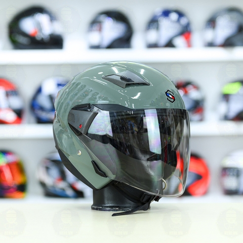 Mũ 3/4 Sunda 611E Xám xi măng  - Freeship