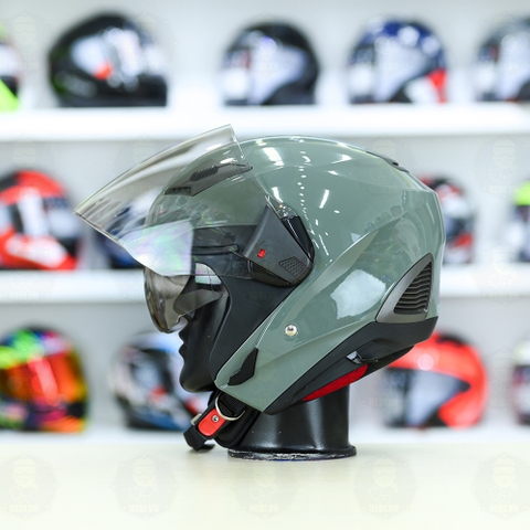 Mũ 3/4 Sunda 611E Xám xi măng  - Freeship