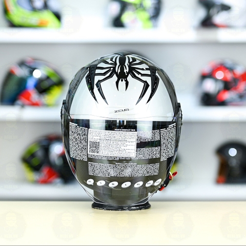 Mũ 3/4 Zeus 205 Nhện Đen Bóng FREESHIP