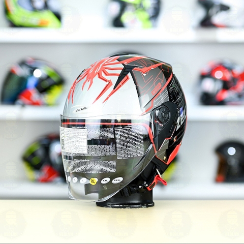 Mũ 3/4 Zeus 205 Nhện Đỏ Bóng FREESHIP