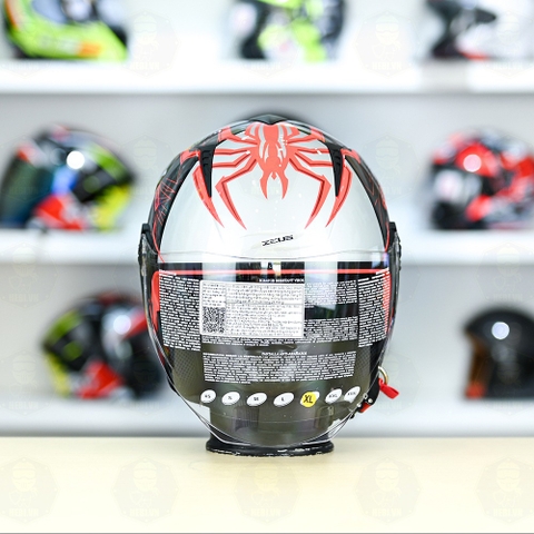 Mũ 3/4 Zeus 205 Nhện Đỏ Bóng FREESHIP