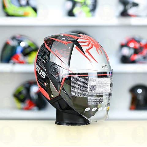 Mũ 3/4 Zeus 205 Nhện Đỏ Bóng FREESHIP