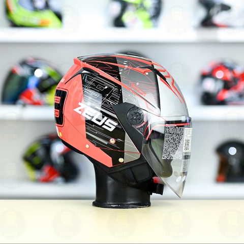 Mũ 3/4 Zeus 205 Nhện Đỏ Bóng FREESHIP