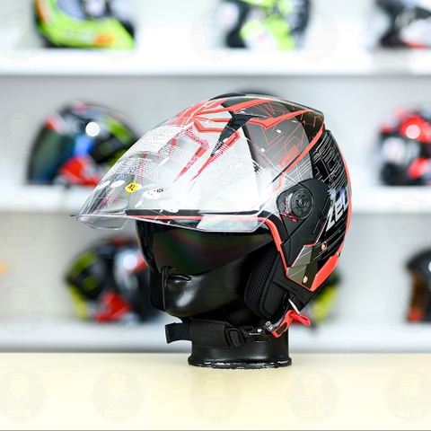 Mũ 3/4 Zeus 205 Nhện Đỏ Bóng FREESHIP