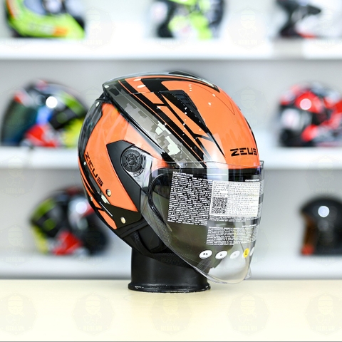 Mũ 3/4 Zeus 205 T1 Cam Camo Bóng FREESHIP