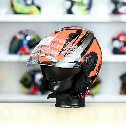 Mũ 3/4 Zeus 205 T1 Cam Camo Bóng FREESHIP