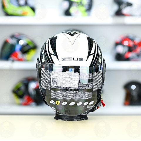 Mũ 3/4 Zeus 205 T1 Trắng Camo Bóng FREESHIP