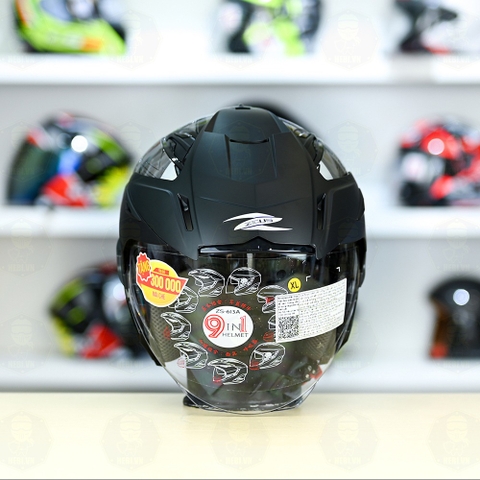 Mũ 3/4 Zeus 613B Nhện Đen Bóng FREESHIP