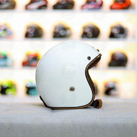 Mũ 3/4 BALDER LIGHT Trắng Bóng FREESHIP