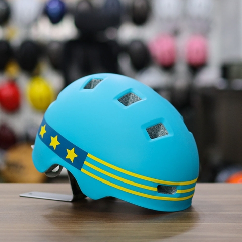 Nón Bảo Hiểm Cho Bé KIDS STAR Siêu Cute Màu Xanh