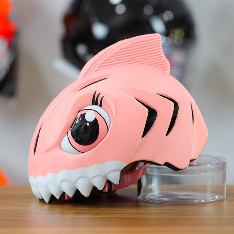 Nón Bảo Hiểm Cho Bé KIDS Shark 3D Siêu Cute Màu Hồng Đậm