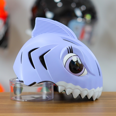 Nón Bảo Hiểm Cho Bé KIDS Shark 3D Siêu Cute Màu Tím