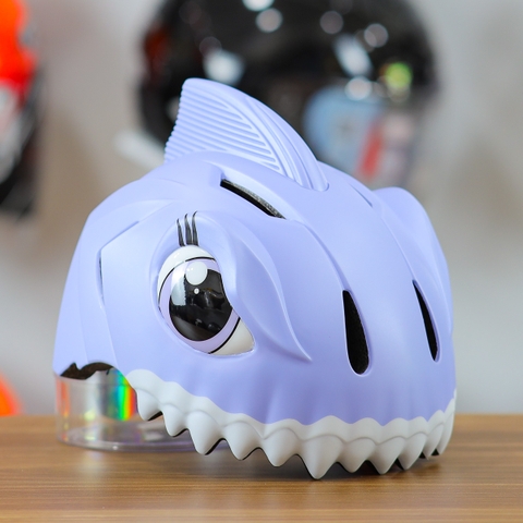 Nón Bảo Hiểm Cho Bé KIDS Shark 3D Siêu Cute Màu Tím
